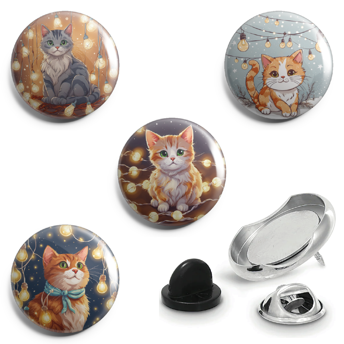 Fully Loaded Badge Christmas Cats Animals 1