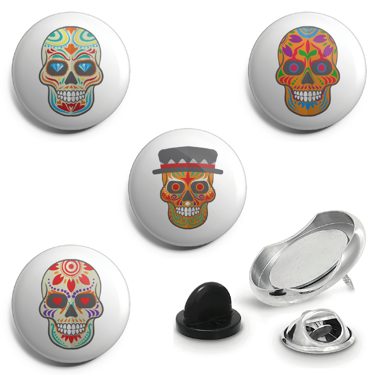 Fully Loaded Badge Sugar Skull Set 1