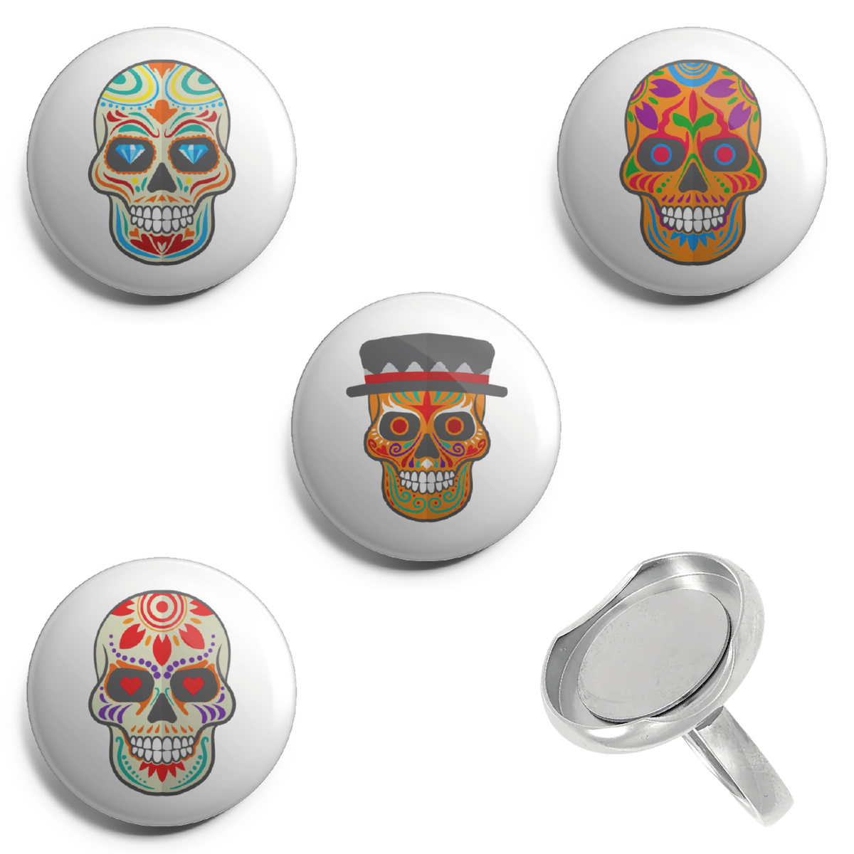 Fully Loaded Ring Sugar Skull Set 1